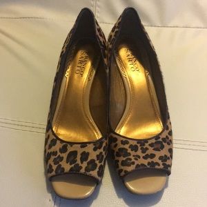 Shoes Peep Toe Wedge Heels Color: Leopard Size: 8